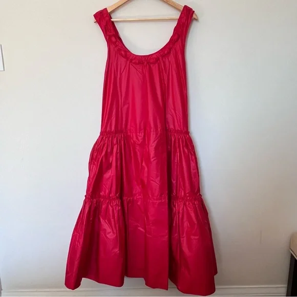 Rare Moschino 2008 Runway Silk Red Maxi Dress Puffball Bubble Hem Womens Size 8 - Picture 11 of 17